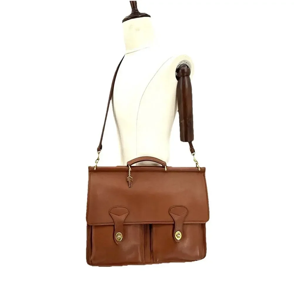 Jack Georges VTG UNIVERSITY PROFESSIONAL LEATHER DOWEL BRIEFCASE Shoulder Bag